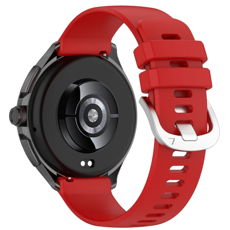 For Xiaomi Watch 2 Liquid Glossy Silver Buckle Silicone Watch Band(Red) - Watch Bands by PMC TechLife | Online Shopping South Africa | PMC TechLife