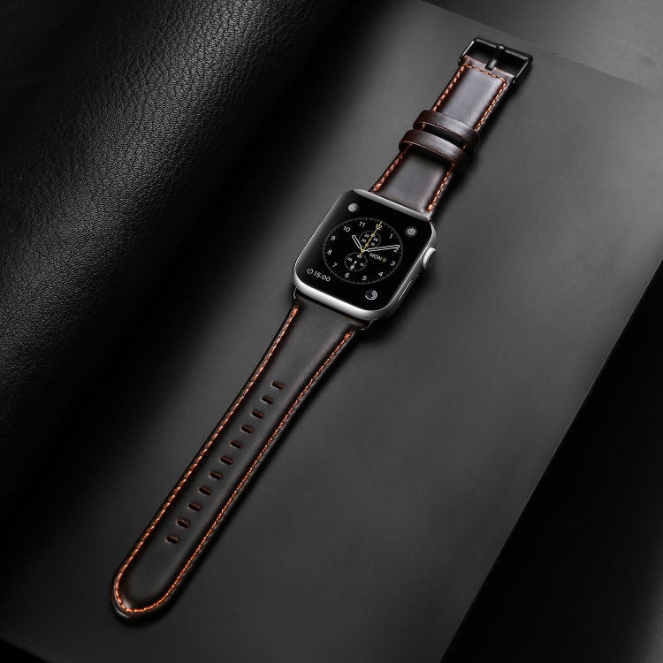 For Apple Watch Ultra 2 49mm DUX DUCIS Business Genuine Leather Watch Strap(Coffee) - Watch Bands by DUX DUCIS | Online Shopping South Africa | PMC Jewellery | Buy Now Pay Later Mobicred