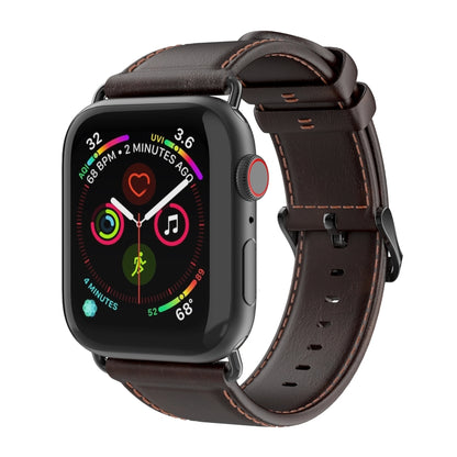 For Apple Watch Ultra 2 49mm DUX DUCIS Business Genuine Leather Watch Strap(Coffee) - Watch Bands by DUX DUCIS | Online Shopping South Africa | PMC Jewellery | Buy Now Pay Later Mobicred