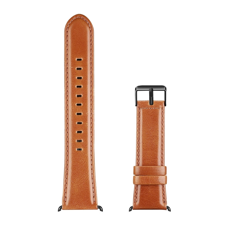 For Apple Watch Series 10 42mm DUX DUCIS Business Genuine Leather Watch Strap(Khaki) - Watch Bands by DUX DUCIS | Online Shopping South Africa | PMC Jewellery | Buy Now Pay Later Mobicred