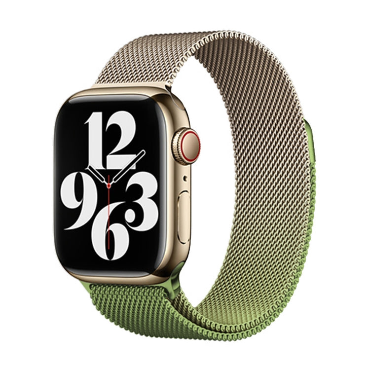 For Apple Watch SE 40mm Milan Gradient Loop Magnetic Buckle Watch Band(Gold Green) - Watch Bands by PMC Jewellery | Online Shopping South Africa | PMC Jewellery