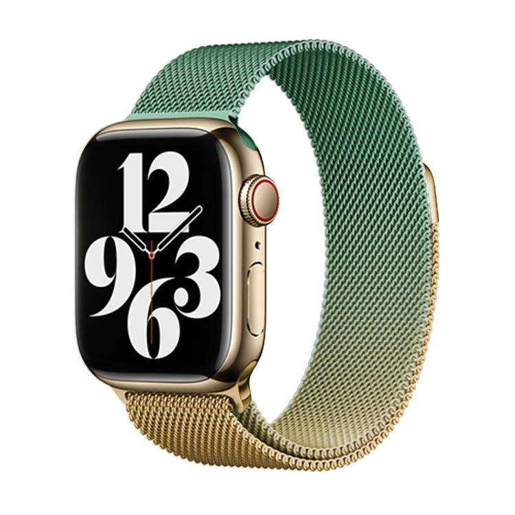 For Apple Watch Series 2 42mm Milan Gradient Loop Magnetic Buckle Watch Band(Gold Violet) - Watch Bands by PMC TechLife | Online Shopping South Africa | PMC TechLife