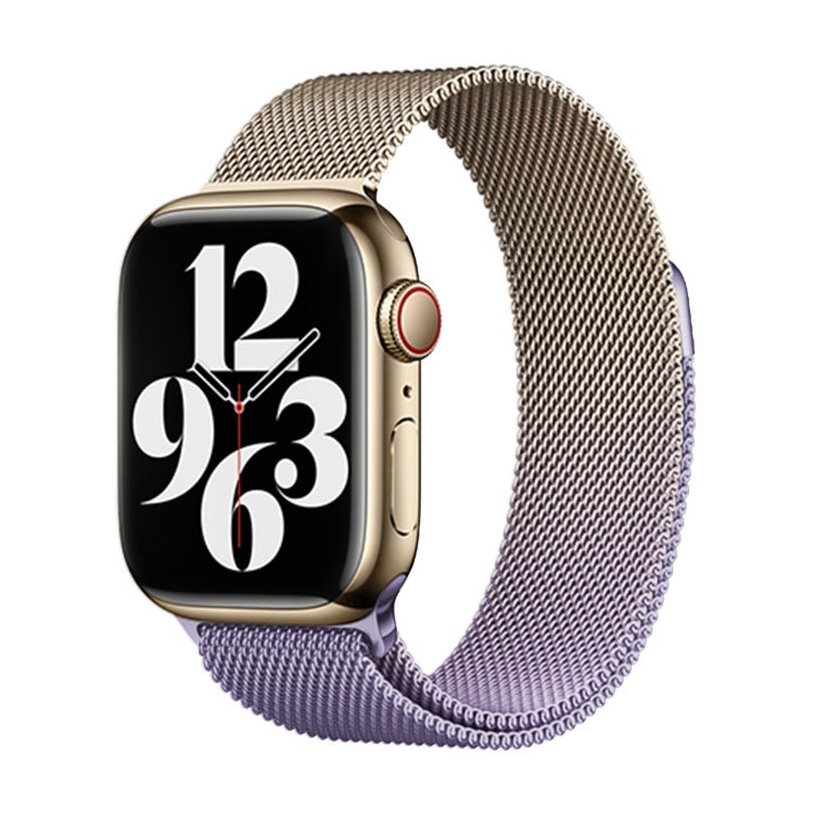 For Apple Watch 38mm Milan Gradient Loop Magnetic Buckle Watch Band(Gold Lavender) - Watch Bands by PMC TechLife | Online Shopping South Africa | PMC TechLife
