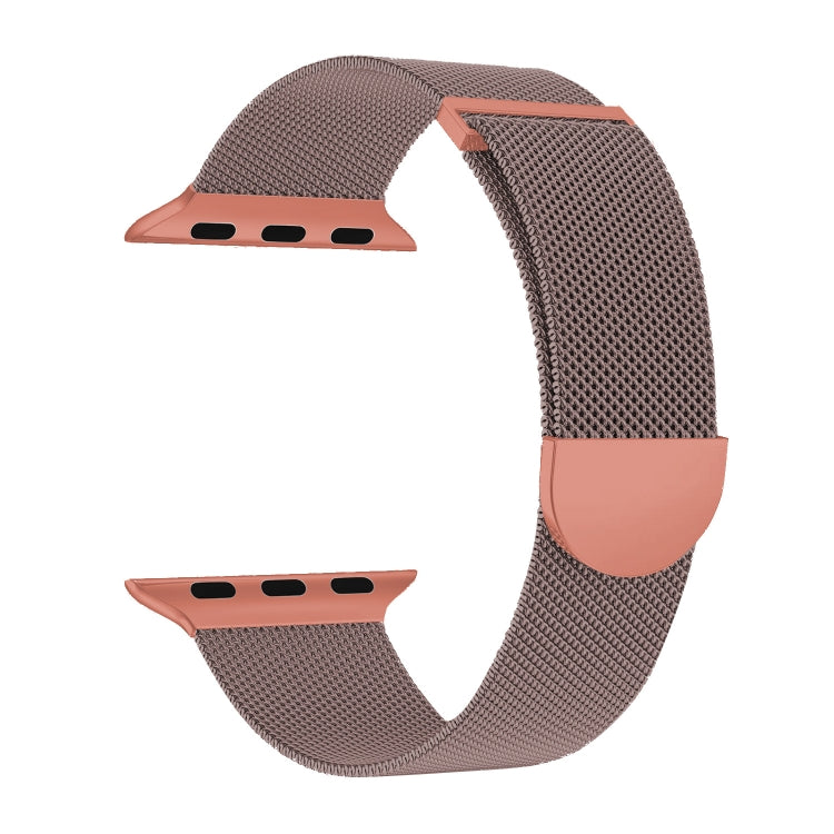 For Apple Watch Series 9 45mm Two Color Milanese Loop Magnetic Watch Band(Pink Orange) - Watch Bands by PMC Jewellery | Online Shopping South Africa | PMC Jewellery