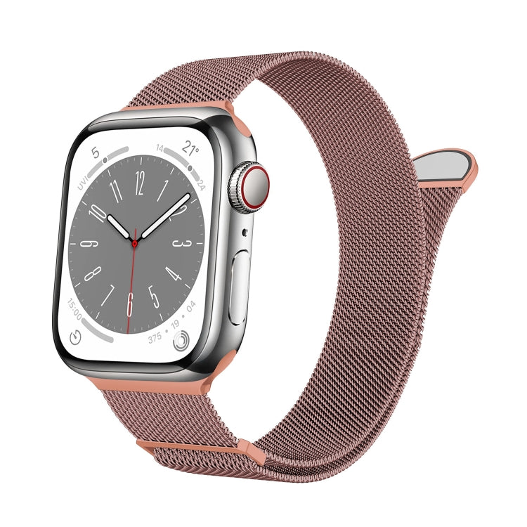 For Apple Watch SE 2022 44mm Two Color Milanese Loop Magnetic Watch Band(Pink Orange) - Watch Bands by PMC Jewellery | Online Shopping South Africa | PMC Jewellery