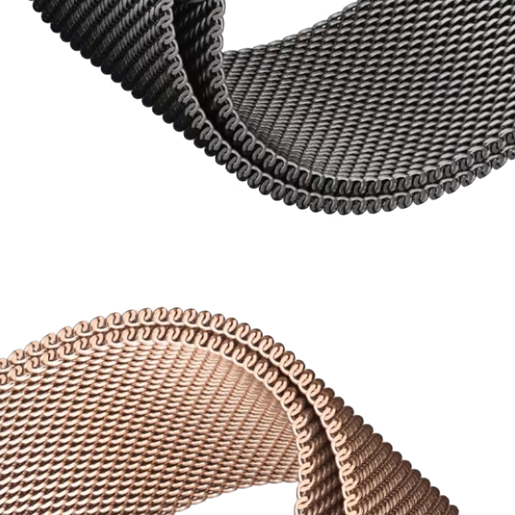 For Apple Watch Series 4 40mm Two Color Milanese Loop Magnetic Watch Band(Black Gold) - Watch Bands by PMC Jewellery | Online Shopping South Africa | PMC Jewellery