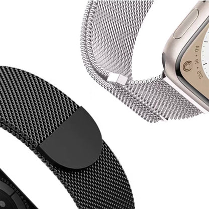 For Apple Watch Series 5 44mm Two Color Milanese Loop Magnetic Watch Band(Black Gold) - Watch Bands by PMC Jewellery | Online Shopping South Africa | PMC Jewellery