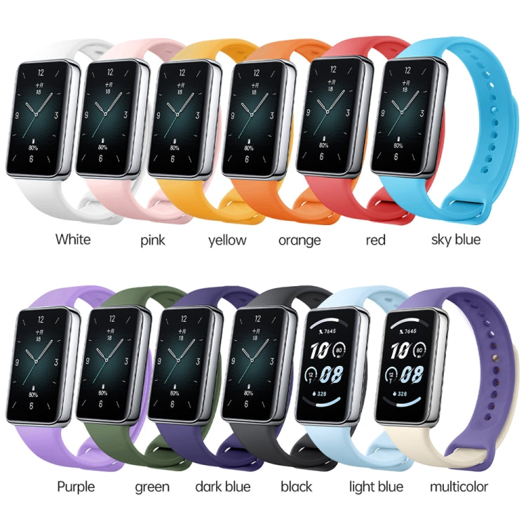 For Honor Band 9 Solid Color Silicone Watch Band(Purple) - Watch Bands by PMC TechLife | Online Shopping South Africa | PMC TechLife
