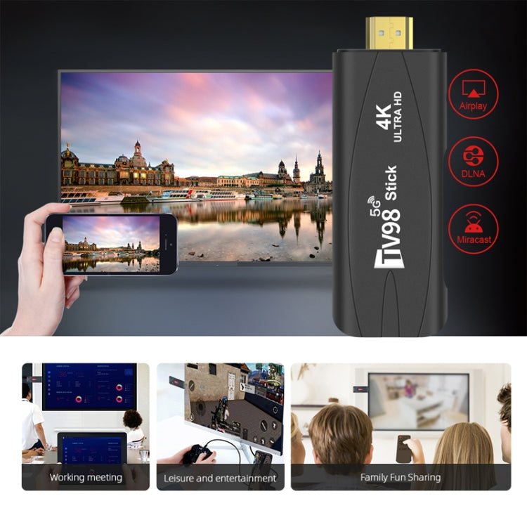 TV98 Rockchip 3228A Quad Core 4K HD Bluetooth Android TV Stick, RAM:2GB+16GB(EU Plug) - Android TV Sticks by PMC TechLife | Online Shopping South Africa | PMC TechLife | Buy Now Pay Later Mobicred
