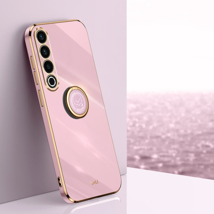 For Meizu 20 Pro 5G XINLI Straight Edge 6D Electroplate TPU Phone Case with Ring Holder(Cherry Purple) - Meizu by XINLI | Online Shopping South Africa | PMC Jewellery | Buy Now Pay Later Mobicred