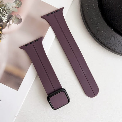 For Apple Watch SE 2022 40mm Magnetic Square Buckle Silicone Watch Band(Fruit Purple) - Watch Bands by PMC Jewellery | Online Shopping South Africa | PMC Jewellery