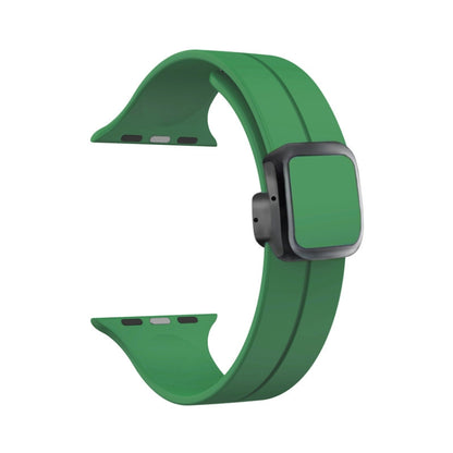 For Apple Watch SE 44mm Magnetic Square Buckle Silicone Watch Band(Alfalfa) - Watch Bands by PMC Jewellery | Online Shopping South Africa | PMC Jewellery