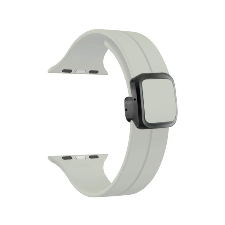 For Apple Watch Series 4 40mm Magnetic Square Buckle Silicone Watch Band(Starlight) - Watch Bands by PMC Jewellery | Online Shopping South Africa | PMC Jewellery