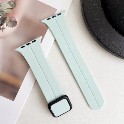 For Apple Watch Series 3 42mm Magnetic Square Buckle Silicone Watch Band(Sapphire Blue) - Watch Bands by PMC Jewellery | Online Shopping South Africa | PMC Jewellery