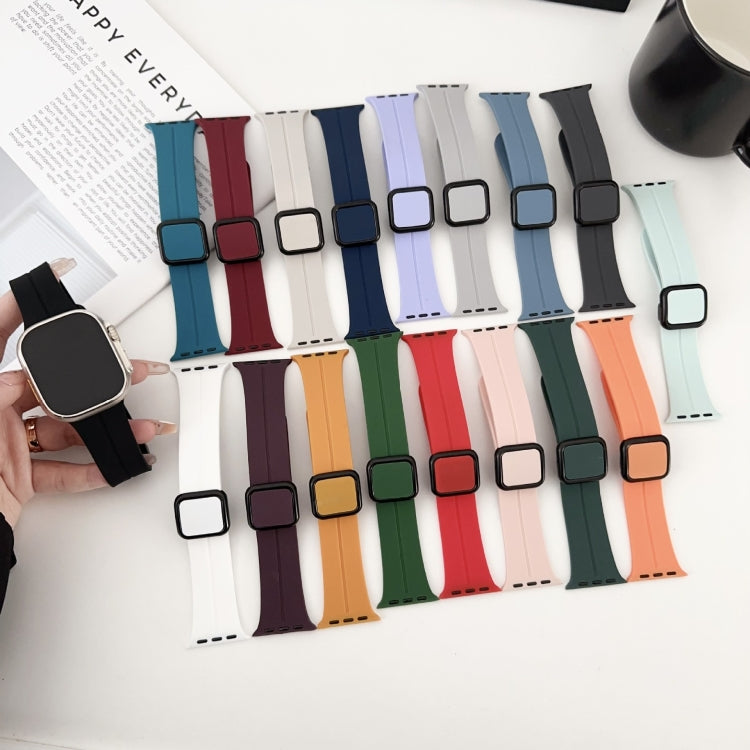 For Apple Watch 38mm Magnetic Square Buckle Silicone Watch Band(Starlight) - Watch Bands by PMC TechLife | Online Shopping South Africa | PMC TechLife