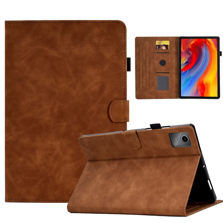 For Lenovo Tab M11 / Xiaoxin Pad 11 2024 Smile Embossed Smart Leather Tablet Case(Brown) - Lenovo by PMC Jewellery | Online Shopping South Africa | PMC Jewellery | Buy Now Pay Later Mobicred