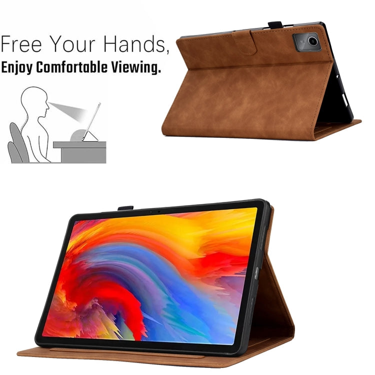 For Lenovo Tab M11 / Xiaoxin Pad 11 2024 Smile Embossed Smart Leather Tablet Case(Brown) - Lenovo by PMC Jewellery | Online Shopping South Africa | PMC Jewellery | Buy Now Pay Later Mobicred