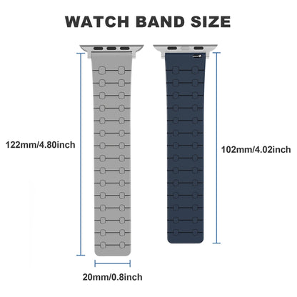 For Apple Watch Series 9 45mm Two Color Loop Magnetic Silicone Watch Band(Black+Grey) - Watch Bands by PMC Jewellery | Online Shopping South Africa | PMC Jewellery