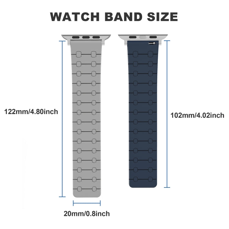 For Apple Watch 42mm Two Color Loop Magnetic Silicone Watch Band(Dark Brown+Light Brown) - Watch Bands by PMC TechLife | Online Shopping South Africa | PMC TechLife