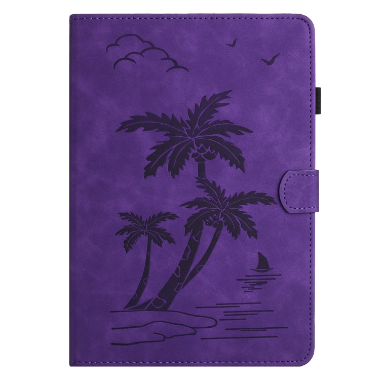 For 10 inch Universal Coconut Tree Embossed Leather Tablet Case(Purple) - free shipping - PMC TechLife - Order now!