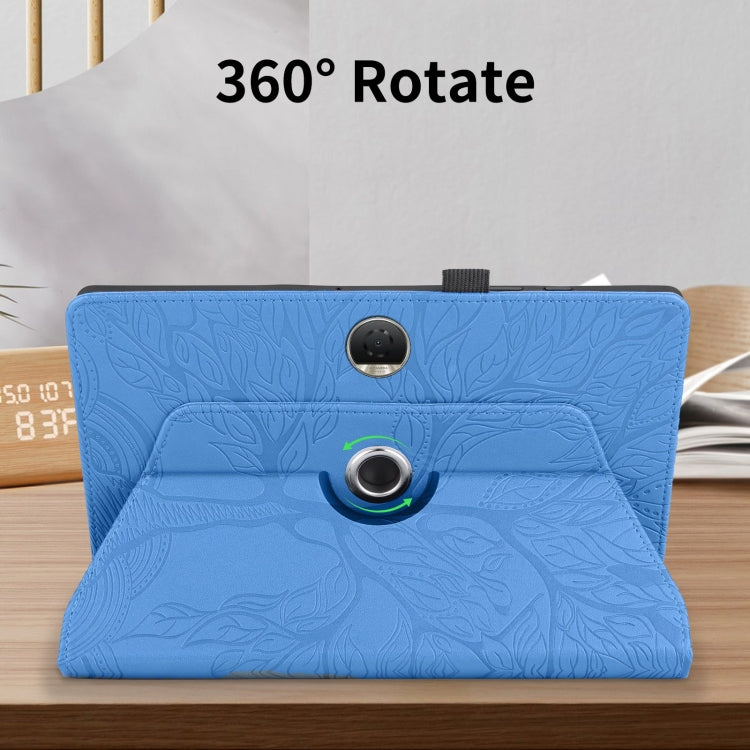 For Honor Pad 9 Tree Life Embossed Rotation Leather Tablet Case(Blue) - Honor by PMC TechLife | Online Shopping South Africa | PMC TechLife | Buy Now Pay Later Mobicred