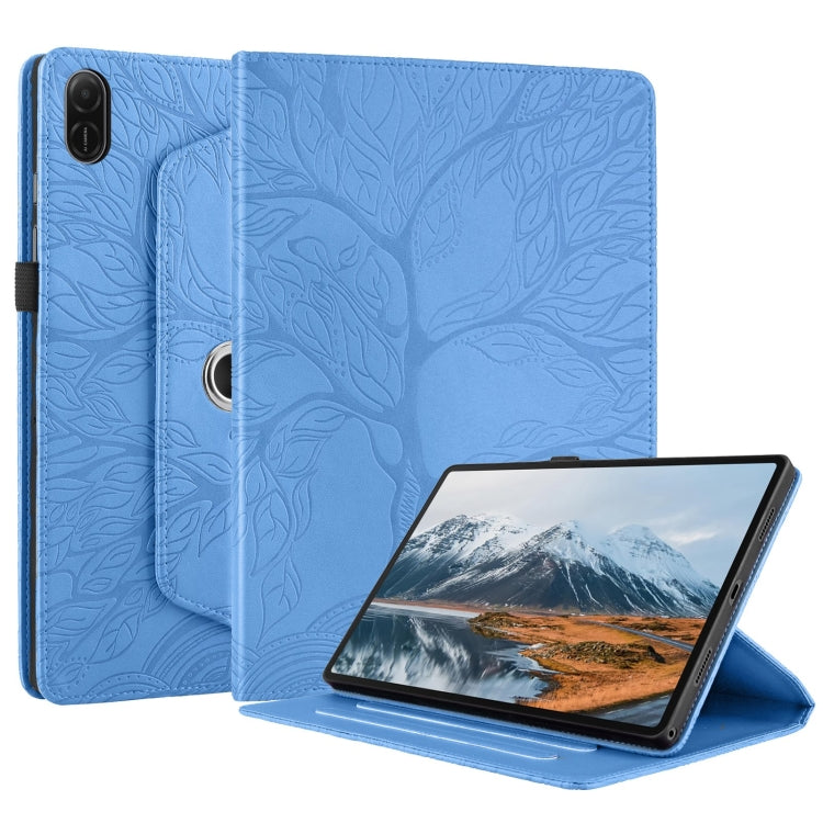 For Honor Pad X8a Tree Life Embossed Rotation Leather Tablet Case(Blue) - Honor by PMC TechLife | Online Shopping South Africa | PMC TechLife | Buy Now Pay Later Mobicred