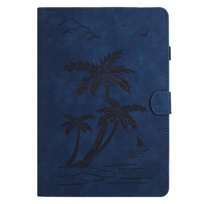 For Samsung Galaxy Tab S9 FE X510/X516B Coconut Tree Embossed Smart Leather Tablet Case(Blue) - Galaxy Tab S9 FE by PMC Jewellery | Online Shopping South Africa | PMC Jewellery | Buy Now Pay Later Mobicred