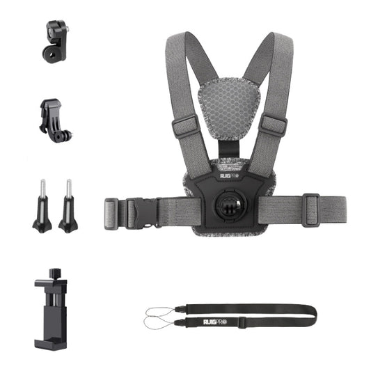 6 in 1 Phone Clamp Adjustable Body Mount Belt Chest Strap with Mount & Screw(Grey) - Chest Belt by RUIGPRO | Online Shopping South Africa | PMC Jewellery | Buy Now Pay Later Mobicred