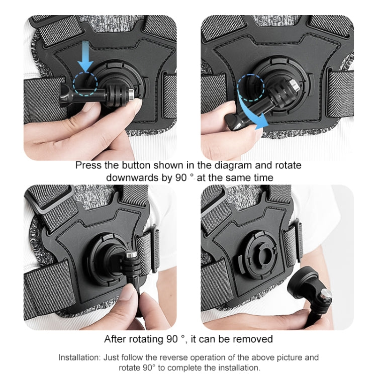 6 in 1 360 Phone Clamp Adjustable Body Mount Belt Chest Strap with Mount & Screw(Grey) - Chest Belt by RUIGPRO | Online Shopping South Africa | PMC Jewellery | Buy Now Pay Later Mobicred