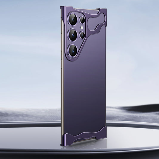 For Samsung Galaxy S24 Ultra 5G Frameless Metal Corner Pad Phone Case with Lens Film(Purple) - Galaxy S24 Ultra 5G Cases by PMC Jewellery | Online Shopping South Africa | PMC Jewellery