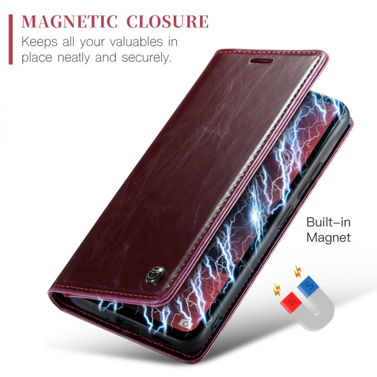 For Xiaomi Redmi 13C CaseMe 003 Crazy Horse Texture Flip Leather Phone Case(Mulberry Red) - Xiaomi Cases by CaseMe | Online Shopping South Africa | PMC Jewellery | Buy Now Pay Later Mobicred