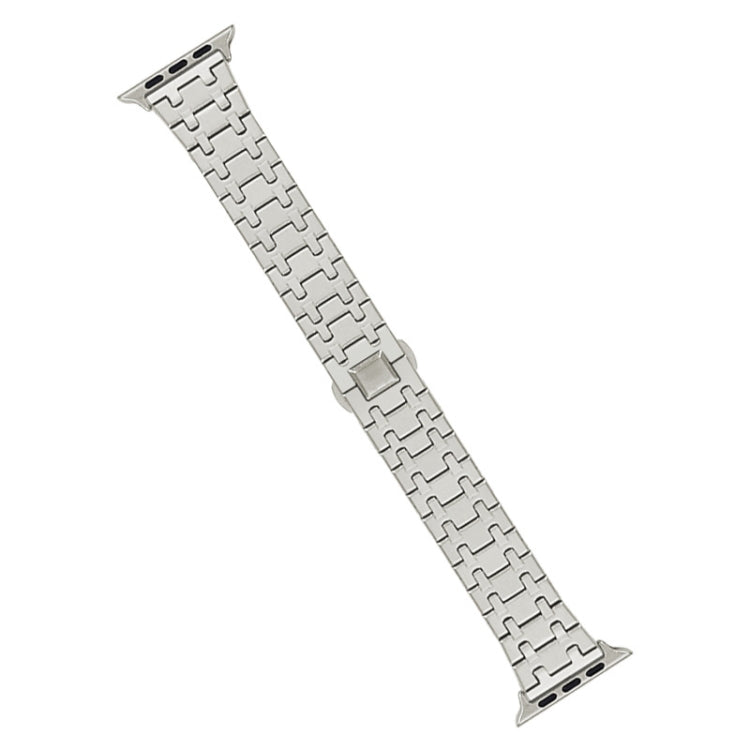 For Apple Watch SE 40mm Double T Stainless Steel Watch Band(Starlight) - Watch Bands by PMC TechLife | Online Shopping South Africa | PMC TechLife