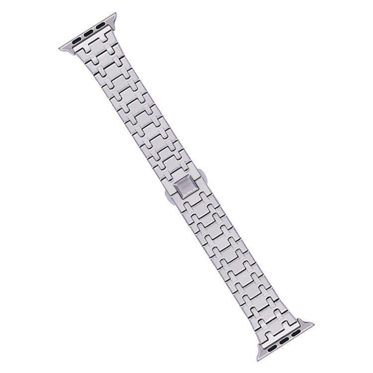 For Apple Watch Series 4 40mm Double T Stainless Steel Watch Band(Silver) - Watch Bands by PMC Jewellery | Online Shopping South Africa | PMC Jewellery