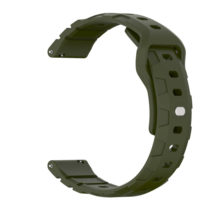 20mm Armor Silicone Watch Band(Army Green) - 20mm Bands by PMC Jewellery | Online Shopping South Africa | PMC Jewellery