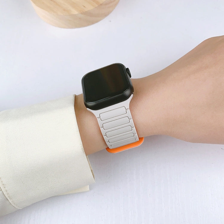 For Apple Watch Series 4 44mm I-Shaped Magnetic Silicone Watch Band(Starlight) - Watch Bands by PMC TechLife | Online Shopping South Africa | PMC TechLife
