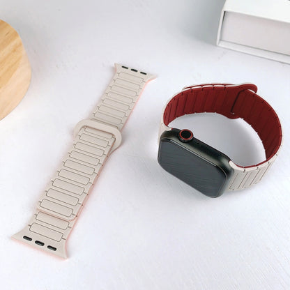 For Apple Watch Series 5 44mm I-Shaped Magnetic Silicone Watch Band(Starlight) - Watch Bands by PMC Jewellery | Online Shopping South Africa | PMC Jewellery