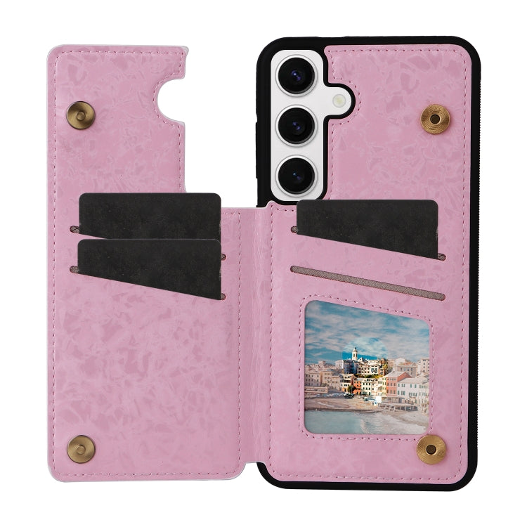 For Samsung Galaxy S25 5G Printed Double Buckle RFID Anti-theft Phone Case(Pastoral Rose) - Galaxy S25 5G Cases by PMC Jewellery | Online Shopping South Africa | PMC Jewellery | Buy Now Pay Later Mobicred