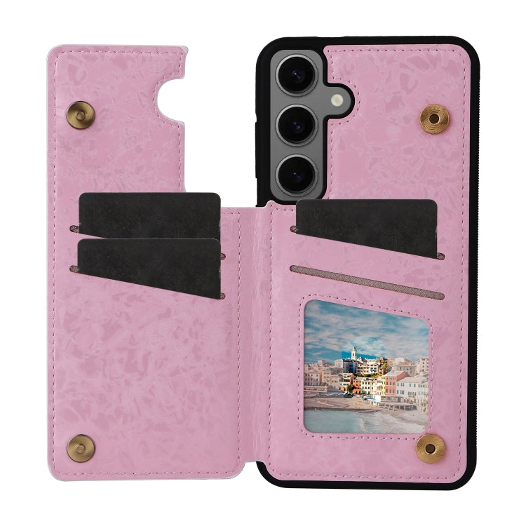 For Samsung Galaxy S25+ 5G Printed Double Buckle RFID Anti-theft Phone Case(Pastoral Rose) - Galaxy S25+ 5G Cases by PMC Jewellery | Online Shopping South Africa | PMC Jewellery | Buy Now Pay Later Mobicred