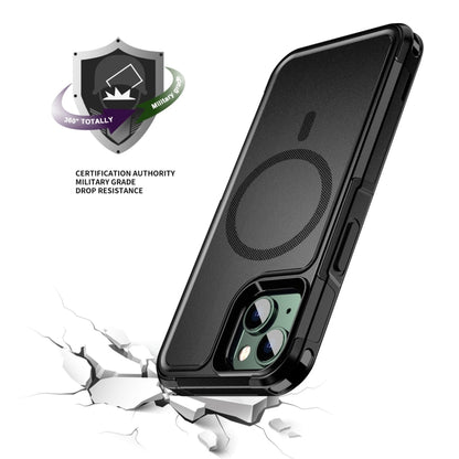 For iPhone 13 Armor Magsafe PC Hybrid TPU Phone Case(Black) - iPhone 13 Cases by PMC Jewellery | Online Shopping South Africa | PMC Jewellery