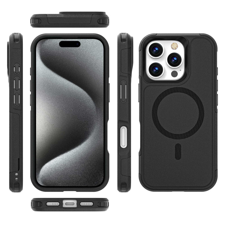 For iPhone 16 Pro RedPepper Armor Magsafe PC Hybrid TPU Phone Case(Black) - free shipping - PMC TechLife - Order now!