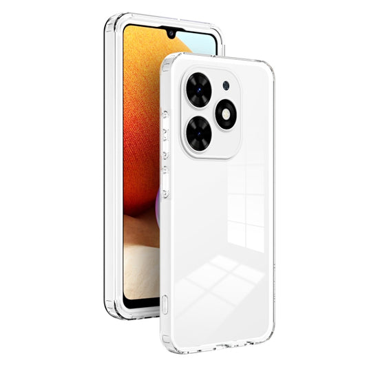 For Tecno Spark Go 2024 3 in 1 Clear TPU Color PC Frame Phone Case(White) - Tecno Cases by PMC Jewellery | Online Shopping South Africa | PMC Jewellery | Buy Now Pay Later Mobicred