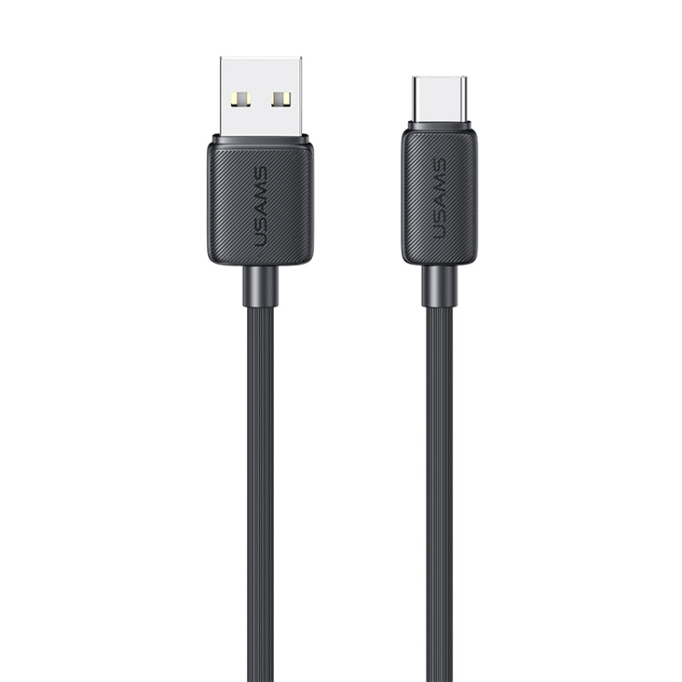 USAMS US-SJ693 USB to USB-C / Type-C 3A Striped Fast Charge Data Cable, Length:2m(Black) - free shipping - PMc TechLife - Order now!