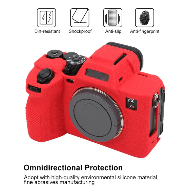 For Sony ILCE7RM5 / A7R5 Litchi Texture Soft Silicone Protective Case(Red) - Protective Case by PMC Jewellery | Online Shopping South Africa | PMC Jewellery