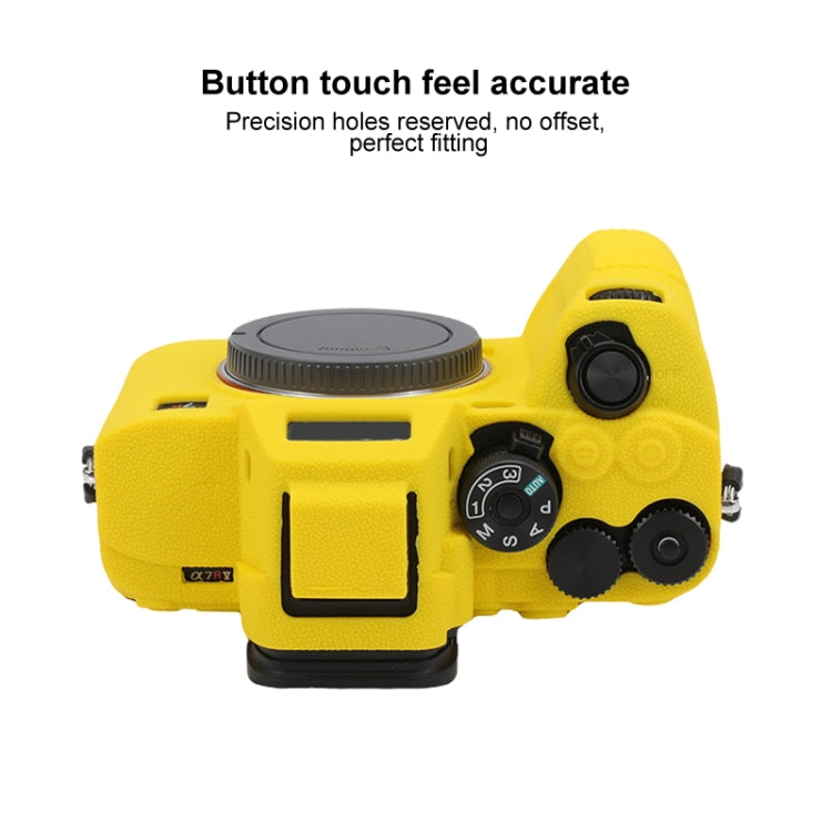 For Sony ILCE7RM5 / A7R5 Litchi Texture Soft Silicone Protective Case(Yellow) - Protective Case by PMC TechLife | Online Shopping South Africa | PMC TechLife | Buy Now Pay Later Mobicred