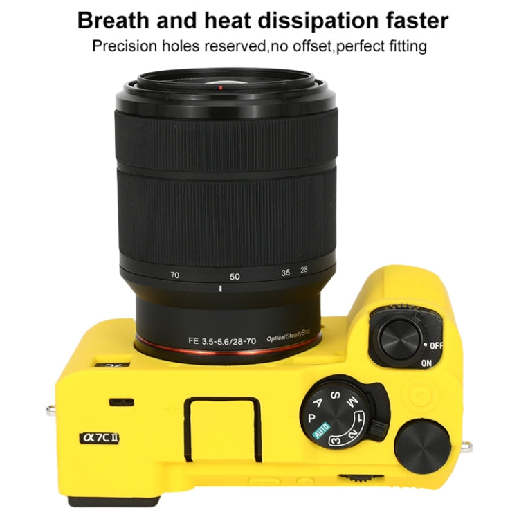 For Sony ILCE-7CM2 / A7C II / A7CR Glossy Soft Silicone Protective Case(Yellow) - Protective Case by PMC TechLife | Online Shopping South Africa | PMC TechLife | Buy Now Pay Later Mobicred