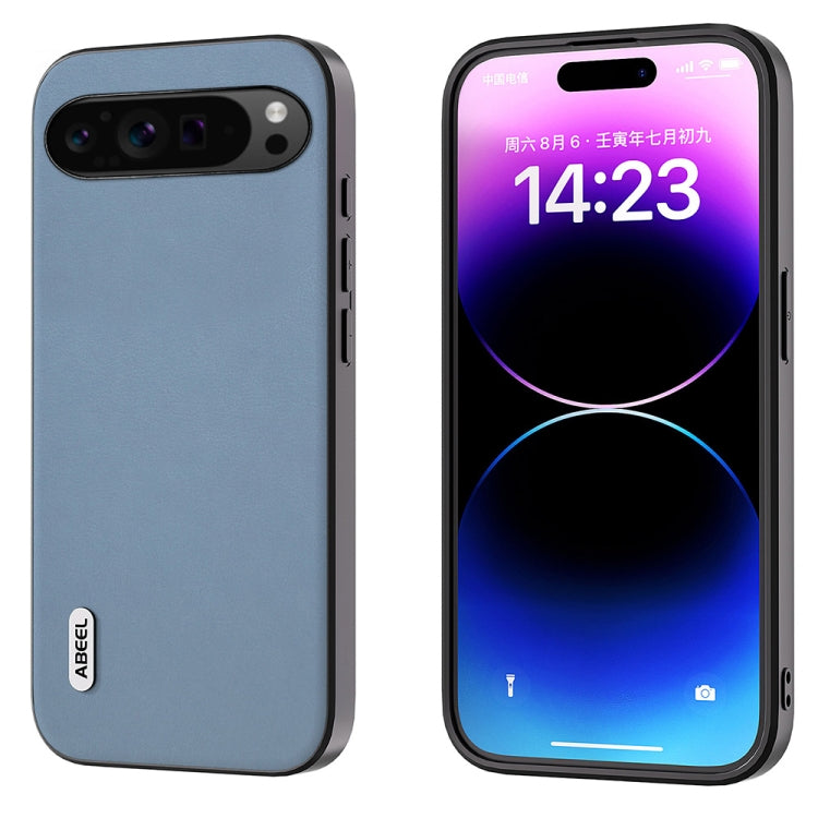 For Google Pixel 9 Pro ABEEL Arashi Texture PU Phone Case(Curtain Blue) - Google Cases by PMC TechLife | Online Shopping South Africa | PMC TechLife | Buy Now Pay Later Mobicred