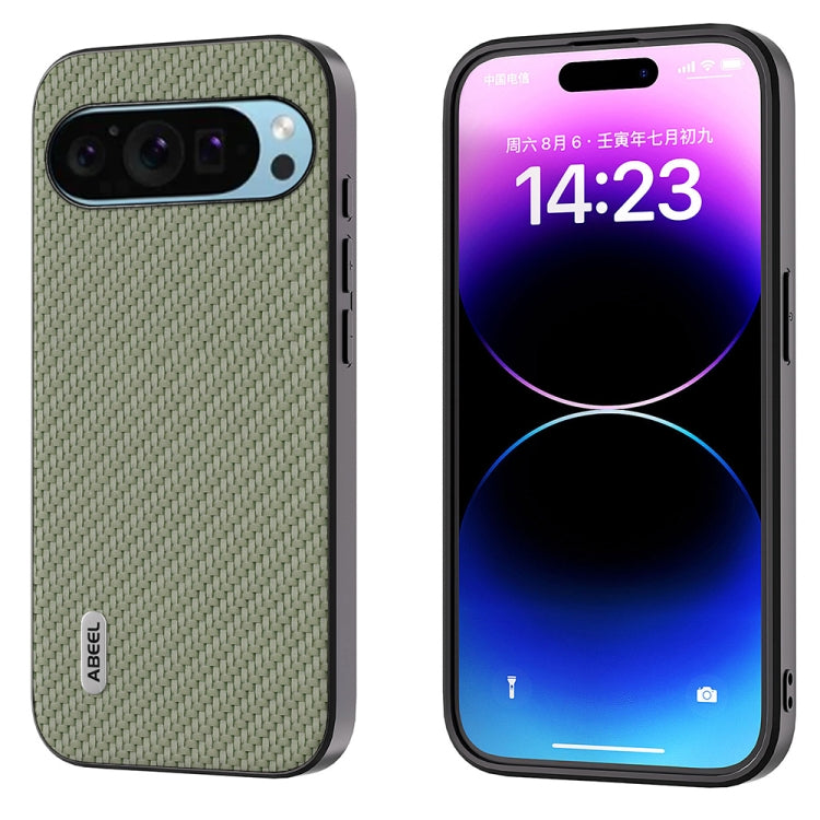 For Google Pixel 9 ABEEL Carbon Fiber Texture Protective Phone Case(Green) - Google Cases by PMC TechLife | Online Shopping South Africa | PMC TechLife | Buy Now Pay Later Mobicred