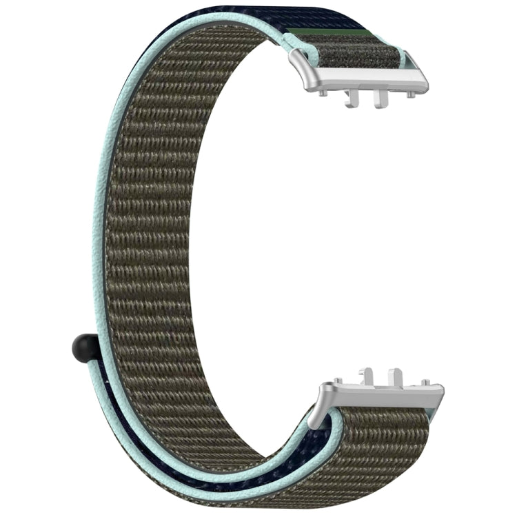 For Samsung Galaxy Fit 3 Nylon Loop Hook and Loop Fastener Watch Band(Grey Blue) - Watch Bands by PMC TechLife | Online Shopping South Africa | PMC TechLife