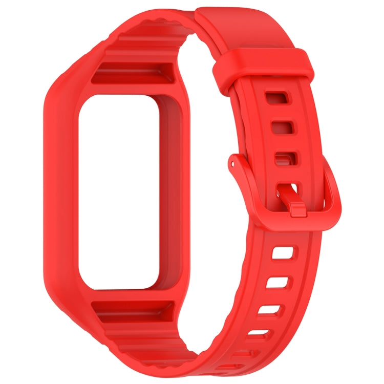 For Honor Band 9 Armor Integrated Silicone Watch Band(Red) - Watch Bands by PMC Jewellery | Online Shopping South Africa | PMC Jewellery