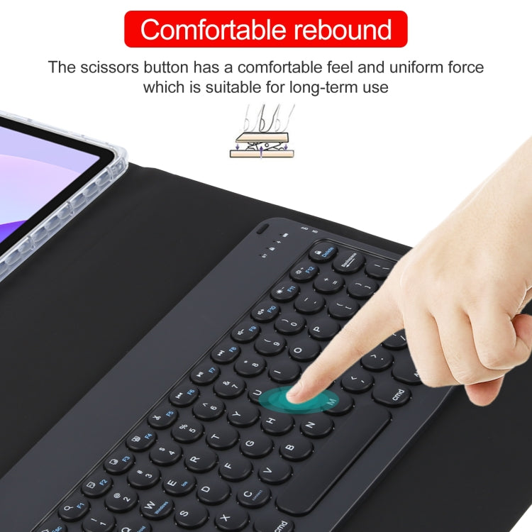 For Huawei MatePad 11 2023 / 2021 Round Button Bluetooth Keyboard Rotatable Holder Leather Case(Black) - Huawei Keyboard by PMC Jewellery | Online Shopping South Africa | PMC Jewellery